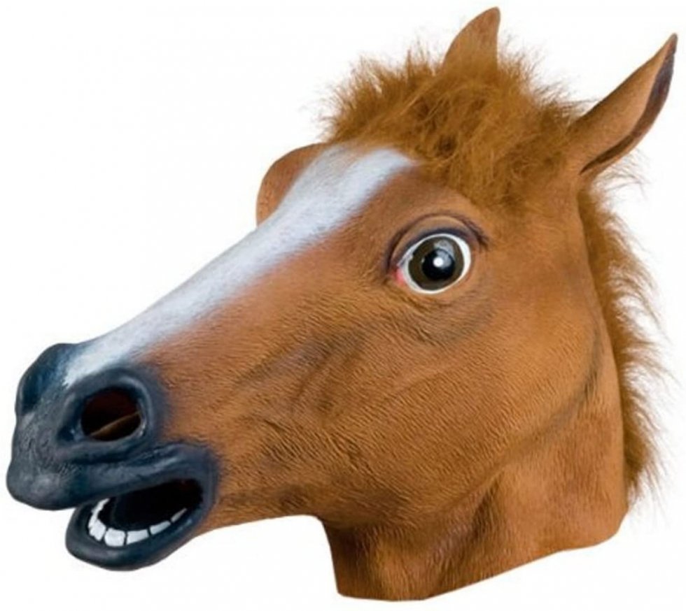 Helovino arklio galvos kaukė