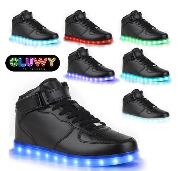 LED šviečiantys juodi batai sportbačiai