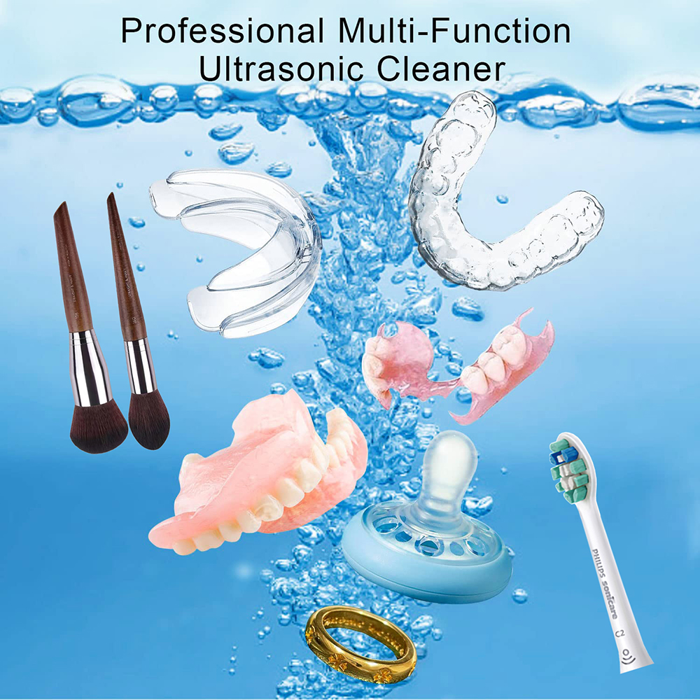 Ultragarsinis dantų šepetėlių valymo įrenginys dantų aparatas protezas