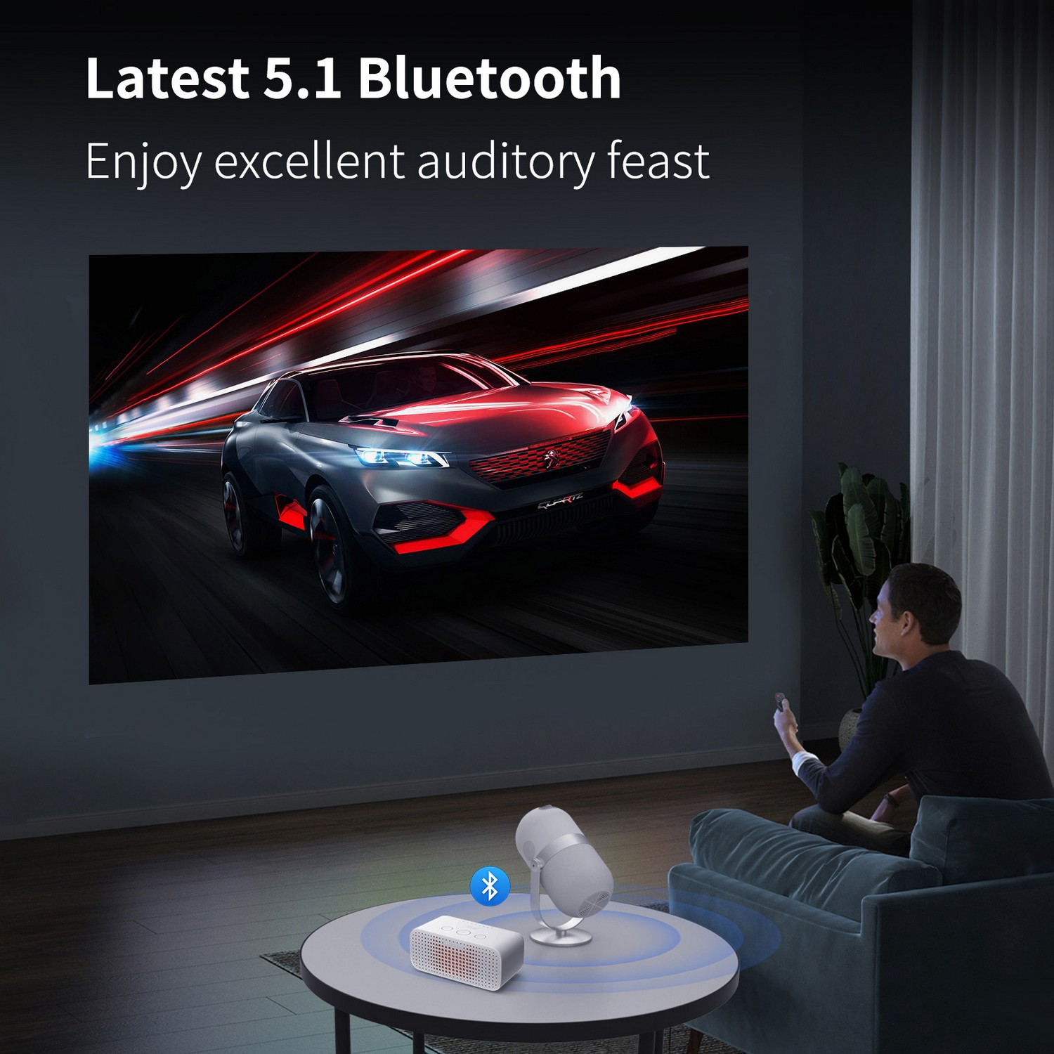 „Bluetooth“ wifi projektorius mini 4k nešiojamas