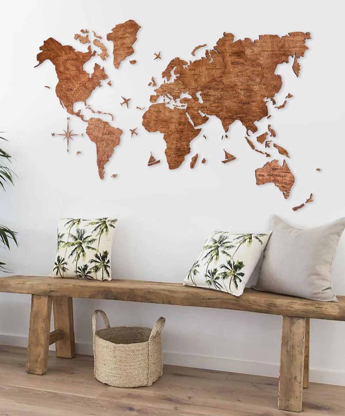 Pasaulio ąžuolo žemėlapio sienų tapyba