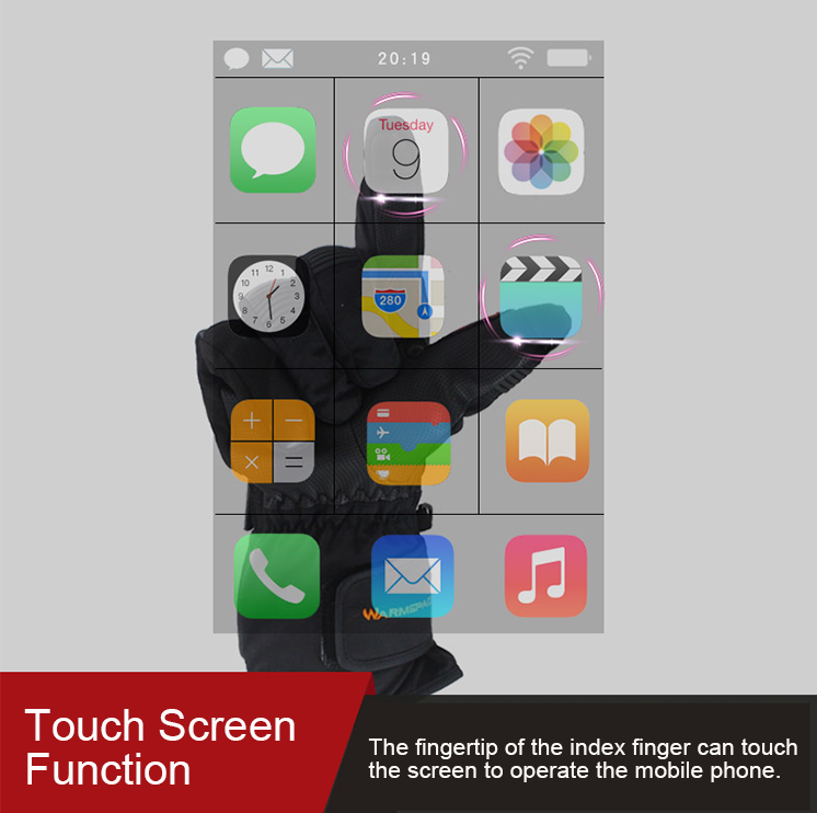 žieminės pirštinės su jutiklinio ekrano pirštų paviršiumi išmaniesiems telefonams