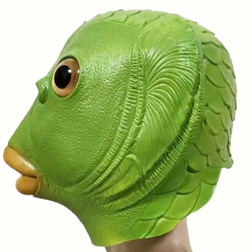 Žuvies žalios galvos veido silikoninė kaukė