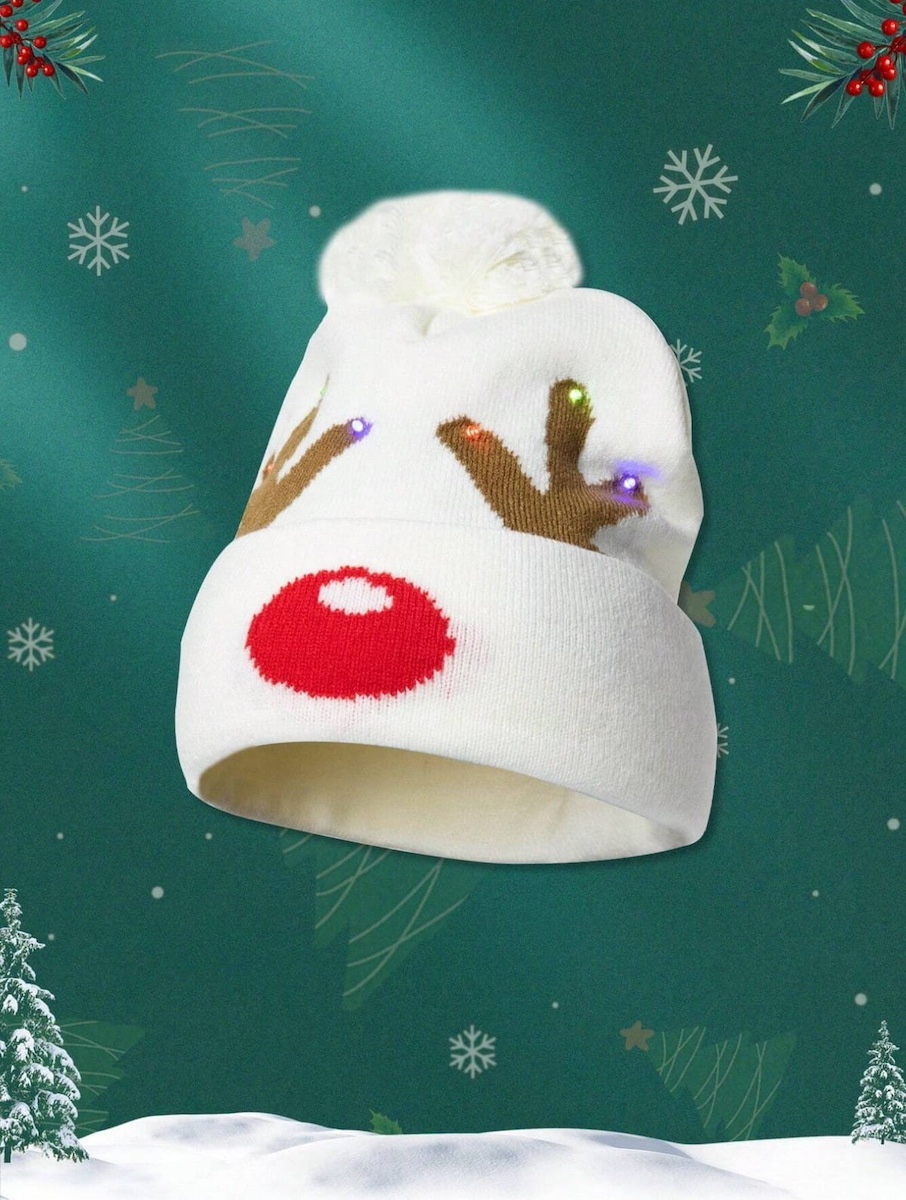 kepurė Kalėdų elnio ragai - kepurė žiemai švytinti, Rudolph