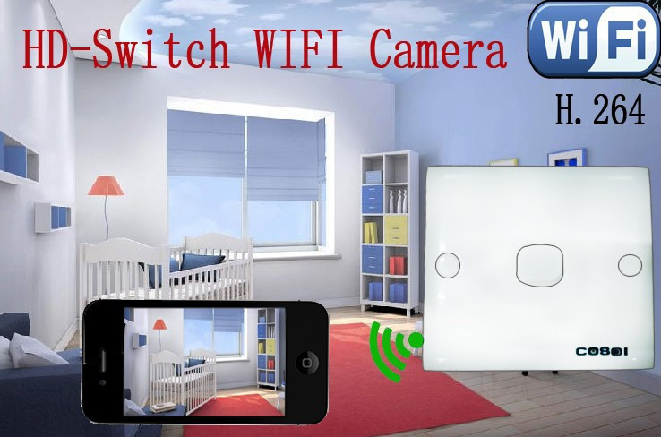 „wifi“ kamera šviesos jungiklyje
