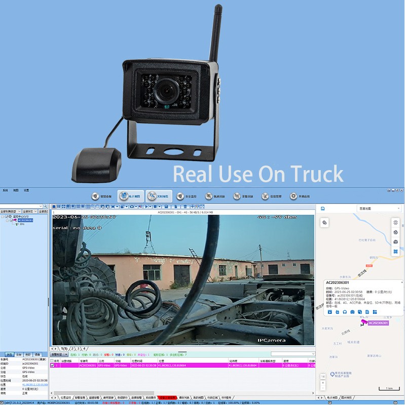 4G kamera, skirta sim per internetą, sekanti automobilio furgoną