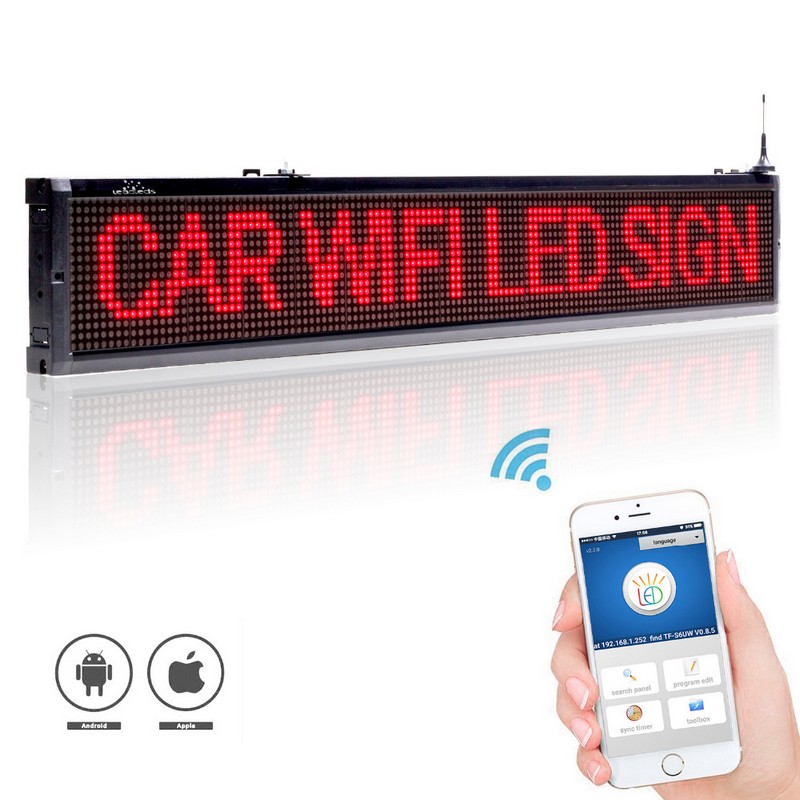 „WiFi“ LED ekranas verslui, raudonas, 101 cm