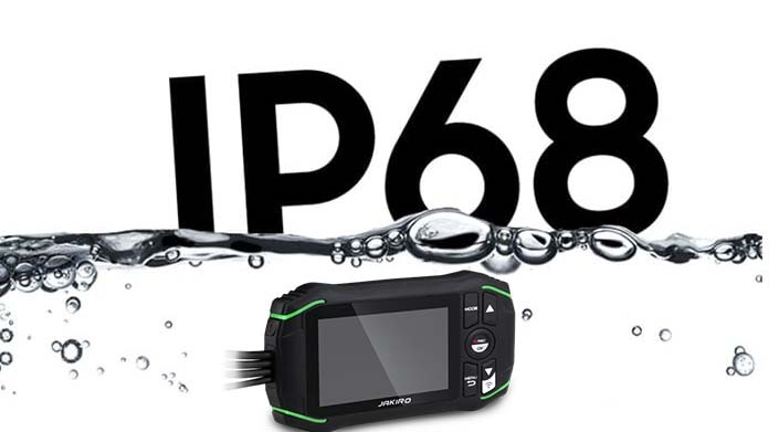 IP68 apsauga - neperšlampama + dulkių kamera ant motociklo