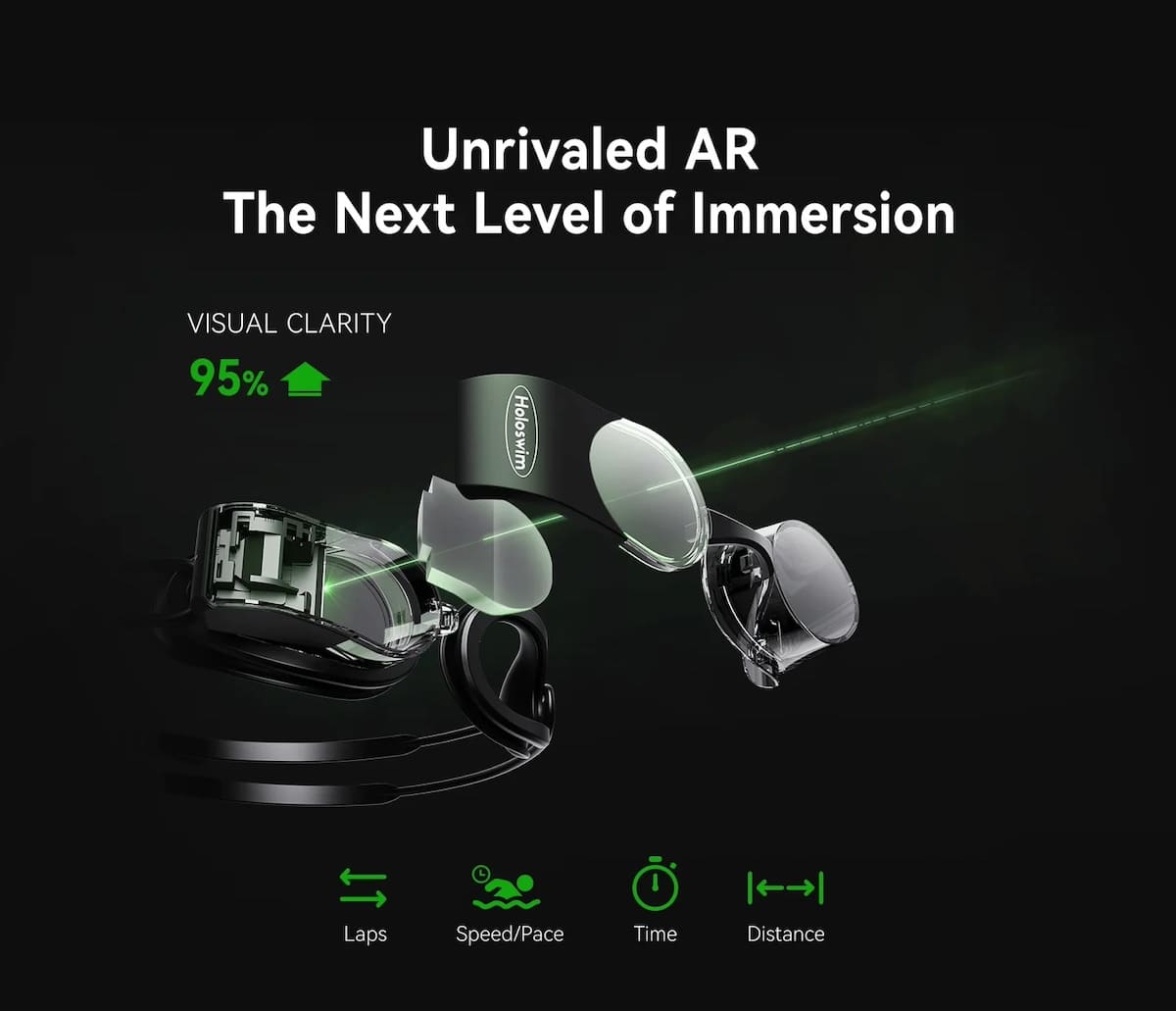 Išmanieji VR plaukimo akiniai su ekranu
