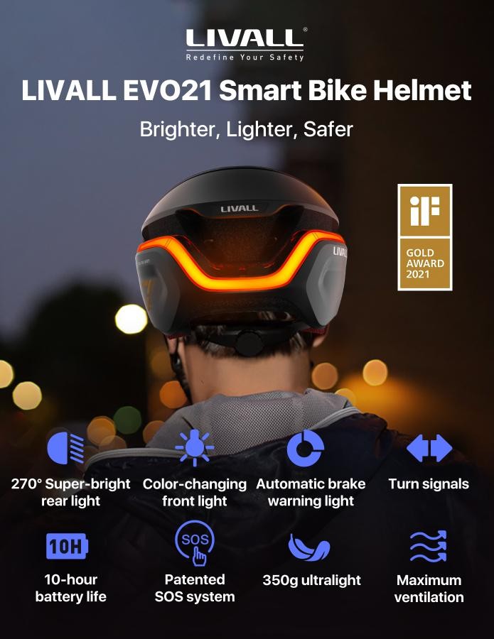 SMART dviratininko šalmas - Livall EVO21