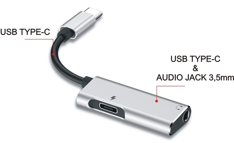 šakotuvas USB-c į garsą