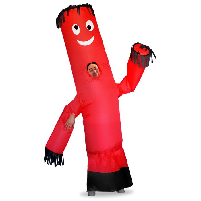 Pripučiamas vyriškas kostiumas raudonas su ventiliatoriumi