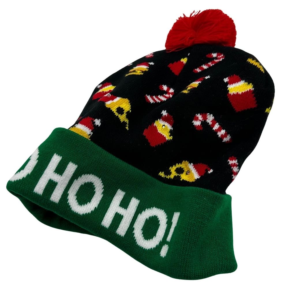 Kalėdinė LED kepurė spindi žiemos šiluma megzta