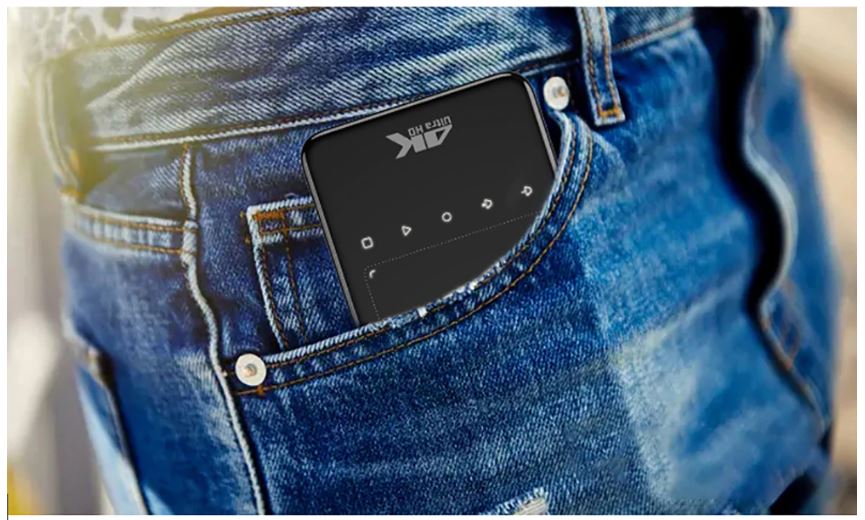 Mini kišeninis projektorius kišenėje 4k Full HD mobiliajam telefonui su žibintuvėliu