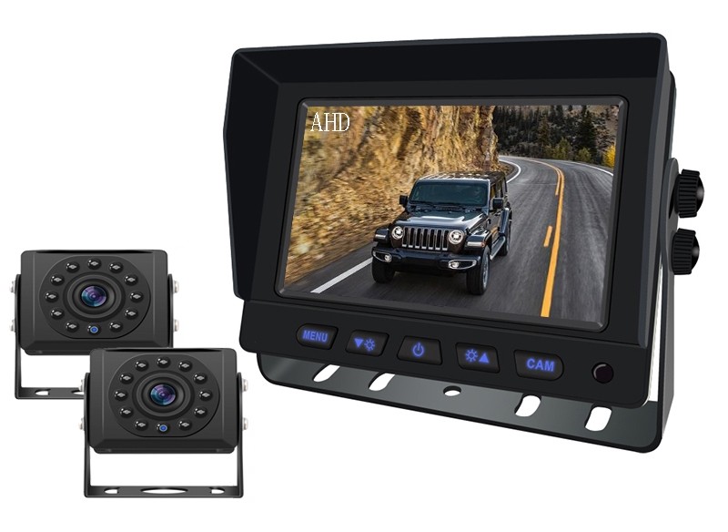 parkavimo galinio vaizdo kamera su sunkvežimio sunkvežimio monitoriumi
