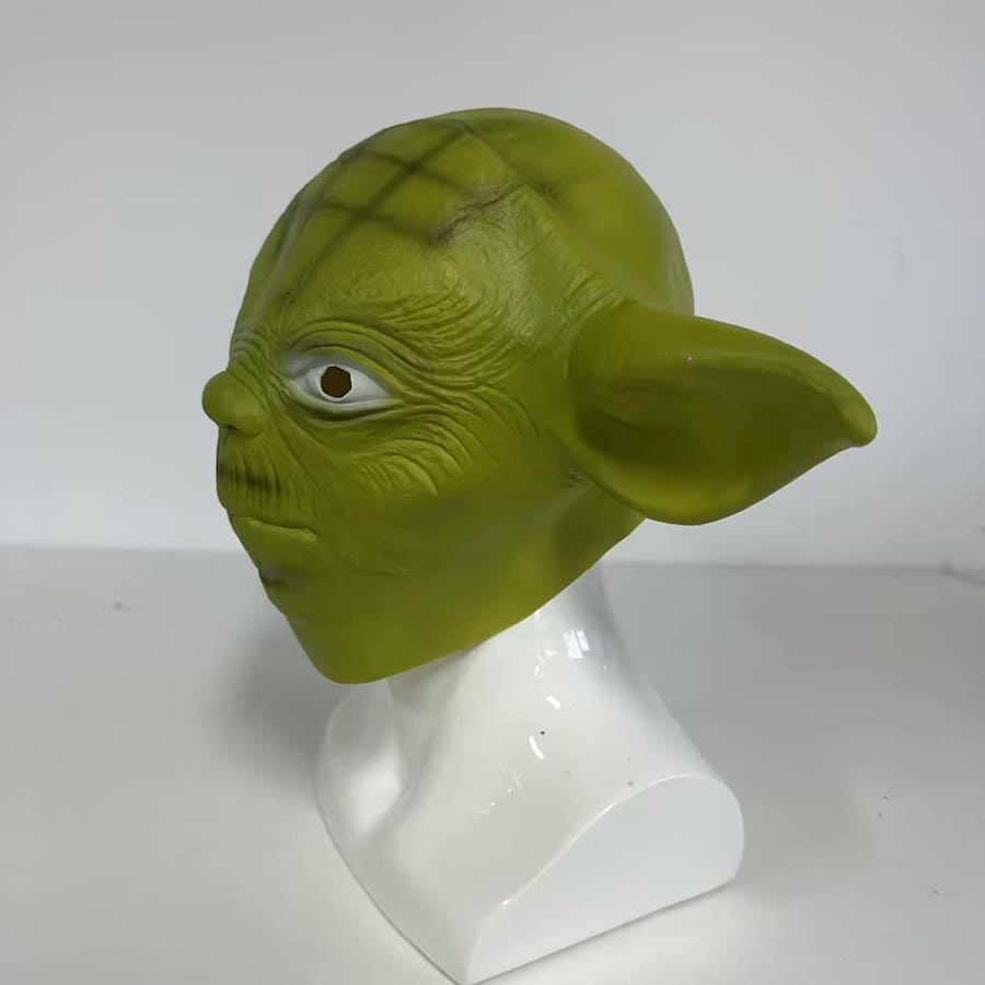 Žvaigždžių karų veido kaukė - Yoda žalias lateksas