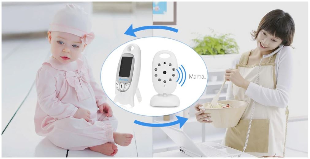 kamera su monitoriumi kūdikiui stebėti
