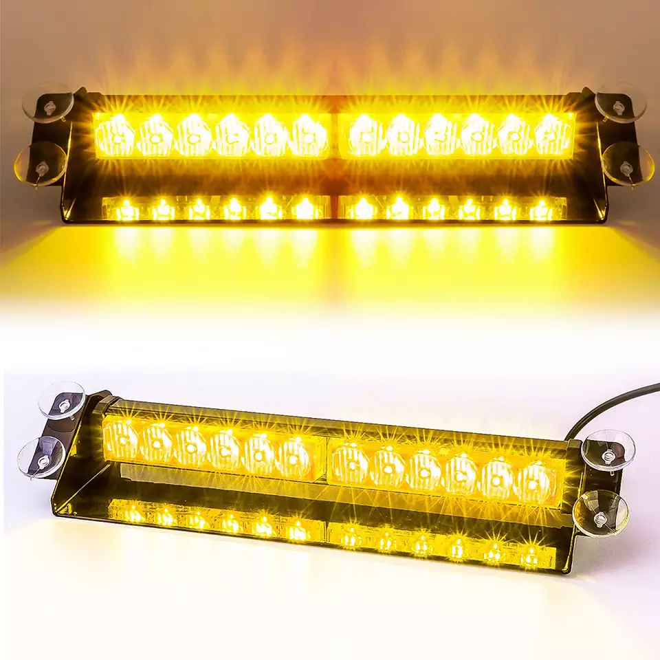 Įspėjamieji LED žibintai šviečia automobiliui 24 LED baltos geltonos spalvos