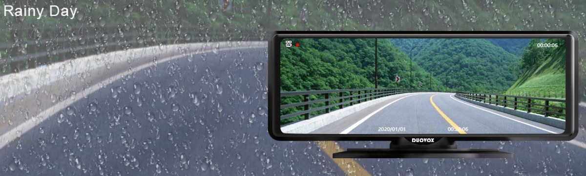 geriausia automobilio kamera su naktinio matymo duovox v9 - lietus