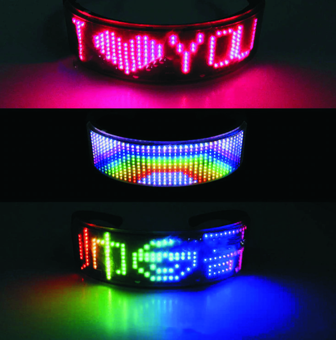 programuojami LED akiniai