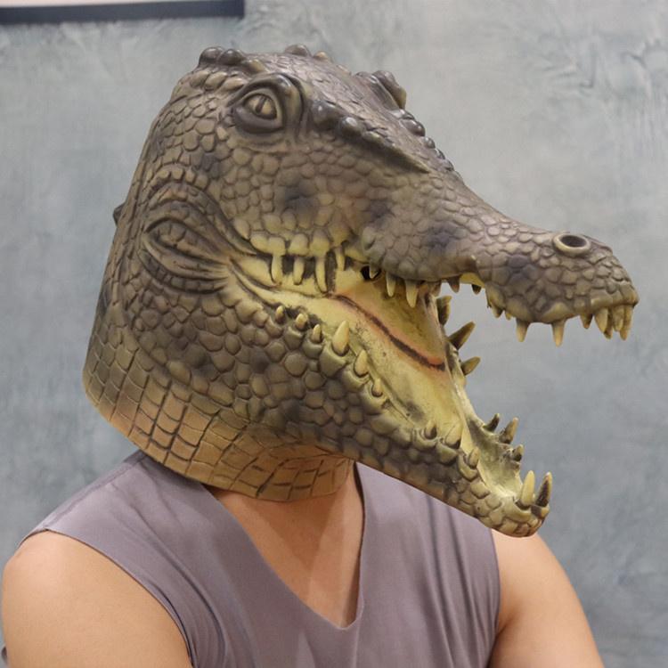 aligatorius Helovino kaukė krokodilo veido galvos kaukės