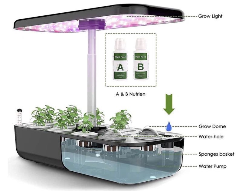 LED GROW lempa (hidroponika) augalų auginimui - Rinkinys su 12 kapsulių