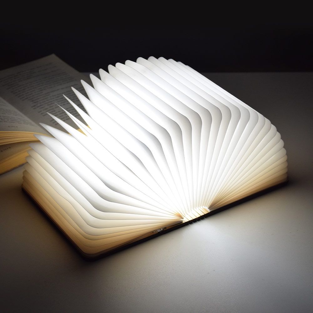 LED knyga - sulankstomos knygos formos lempa