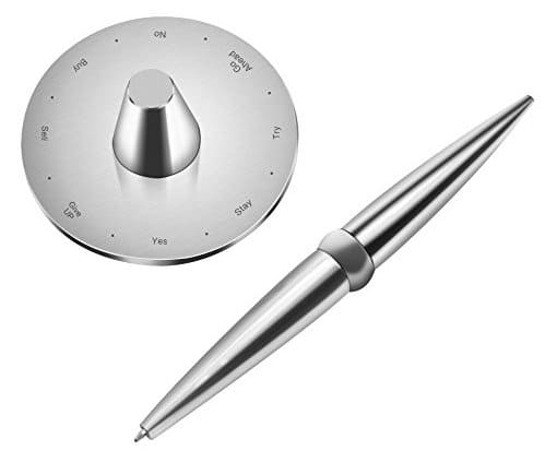 sidabrinis nerūdijančio plieno rašiklis su magnetiniu pagrindu