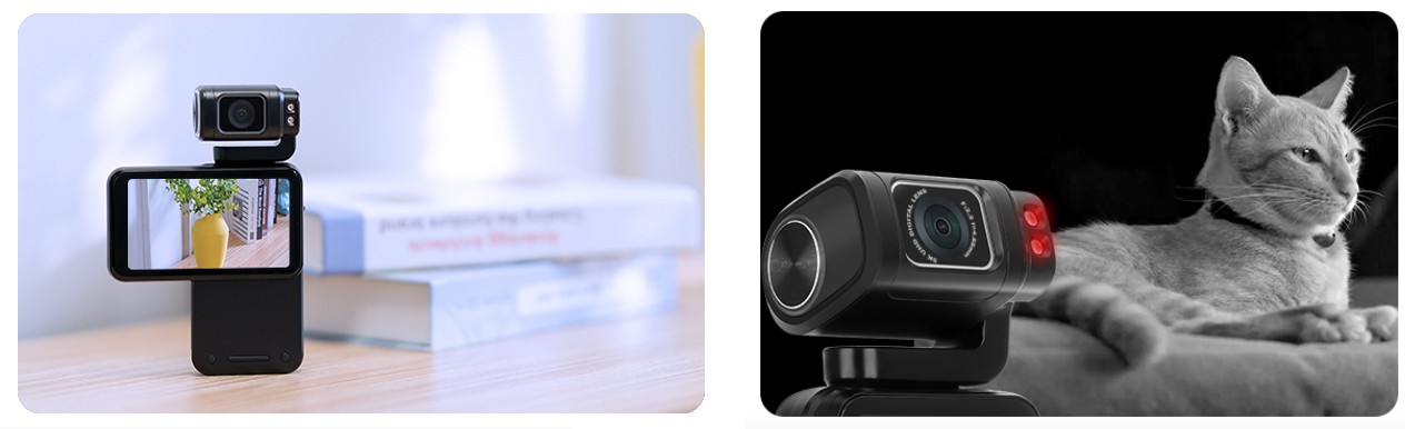 kamera su IR naktiniu matymu, horizontaliu ir vertikaliu įrašymu