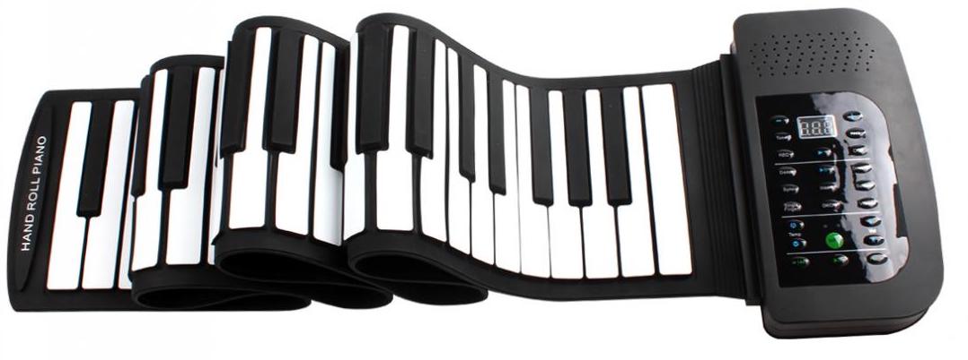 Nešiojama fortepijono klaviatūra suvyniojamas pianinas