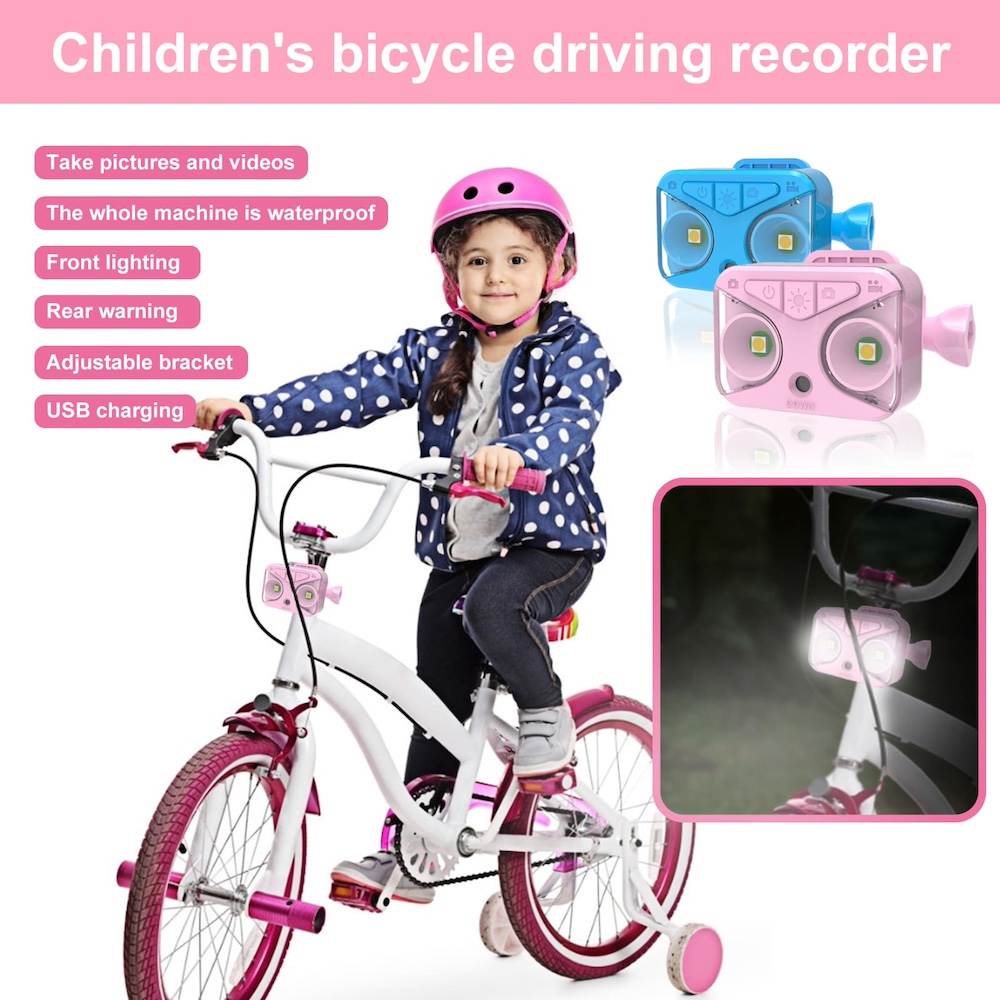 vaikiška dviračio kamera su dviračio lempute