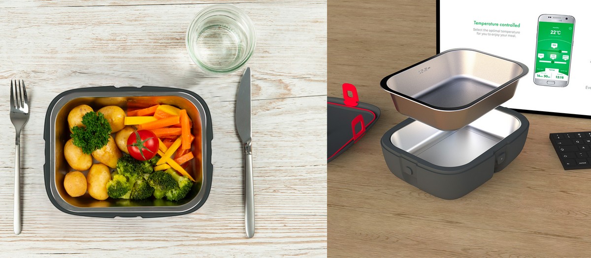 Terminis maisto kaitinimo dėžė su prijungimu per bluetooth prie mobiliojo telefono