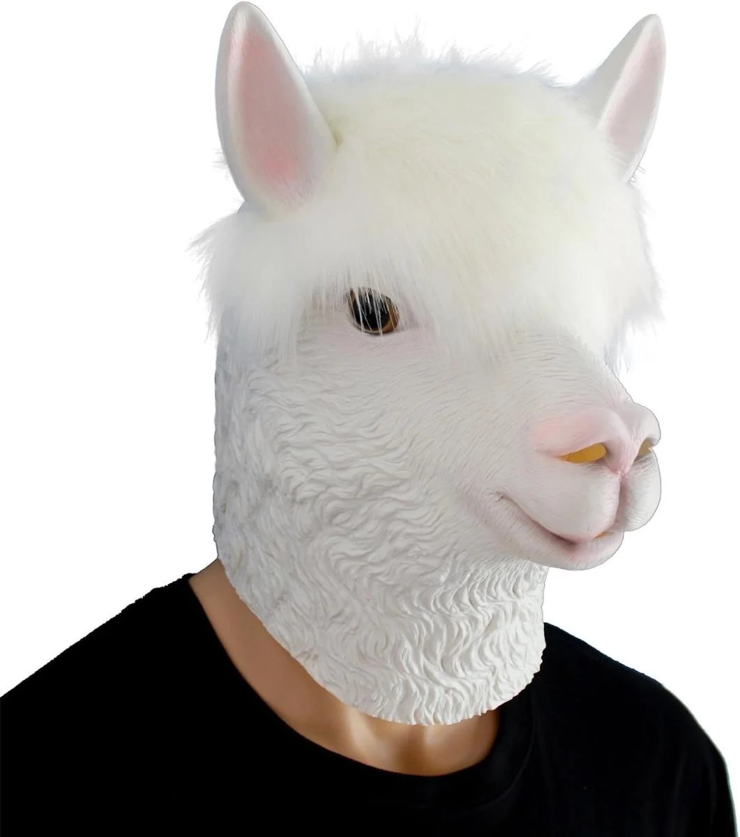 alpaca lama - veido kaukė galvos latekso silikonas