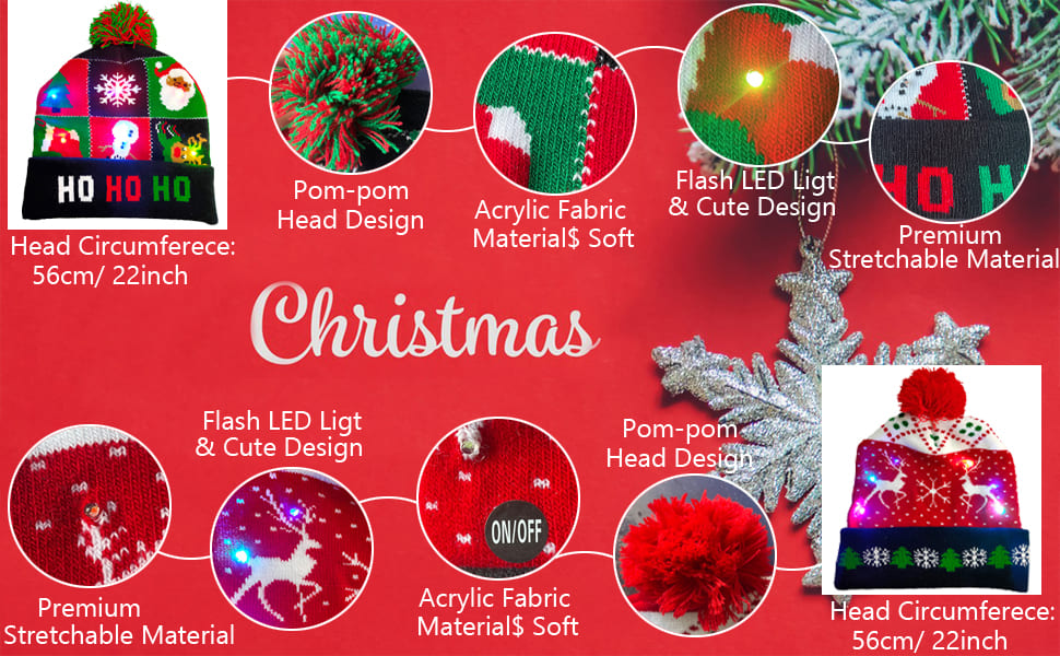 Įvairių dizainų kalėdinės pupelės žiemai – apšvieskite LED